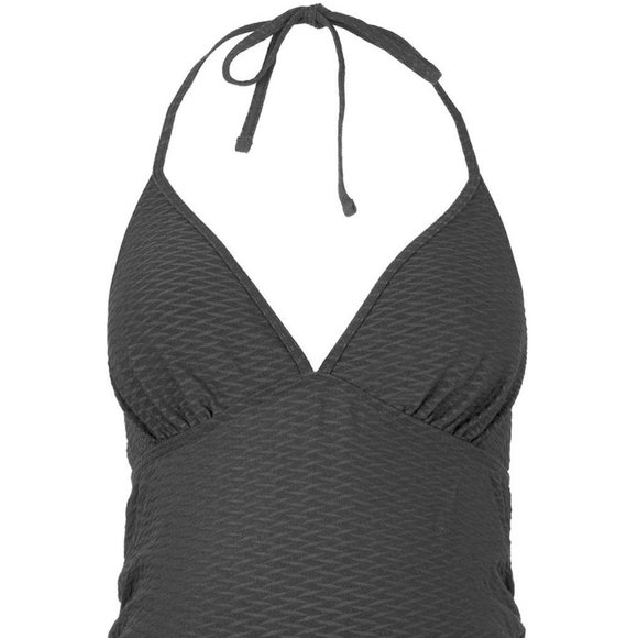 TOPSHOP Tex Halter Tankini Top Maternity NEW Halter Style Black NWT Sz 8🎉HP x4 - Picture 4 of 14
